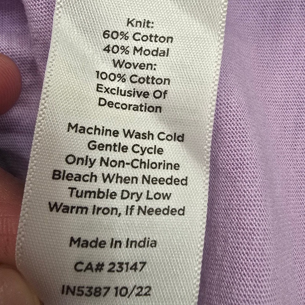 Talbots Plus Lavender Eyelet Sleeve Top XL Cottagecore Boho Feminine Soft Girl - Picture 5 of 7